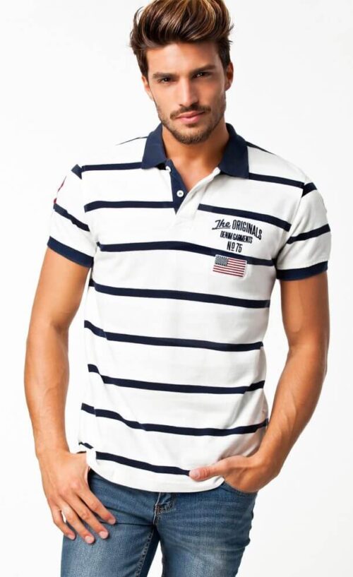 Half Sleeve Stripe – White & Blue