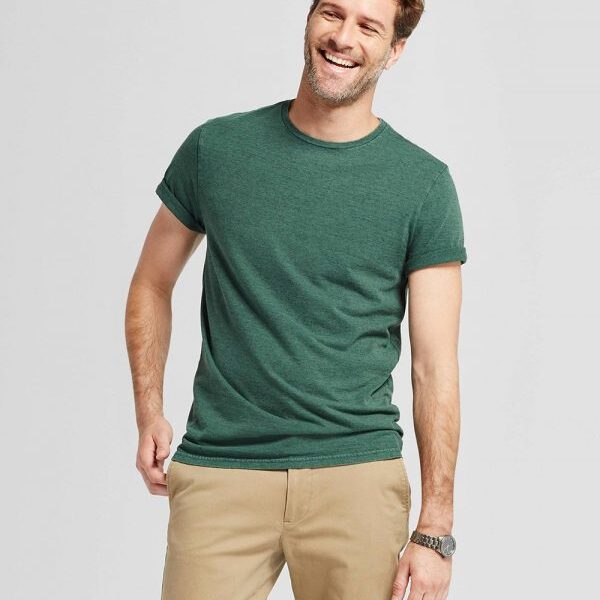 Mens-Standard-Fit-Short-Sleeve-Crew-T-Shirt01-600x764 Half Sleeve Solid - Green