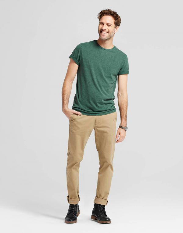 Mens-Standard-Fit-Short-Sleeve-Crew-T-Shirt03-600x764 Half Sleeve Solid - Green